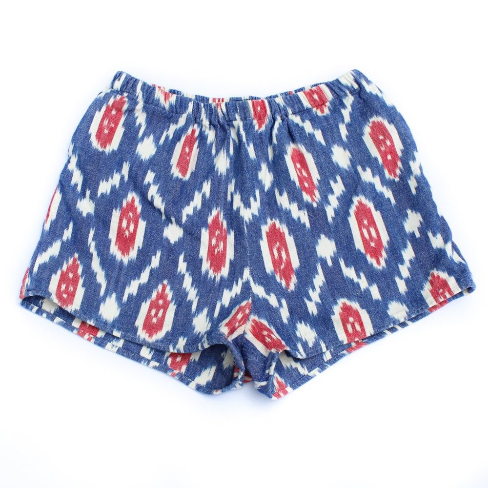 Harvey Faircloth XS Red White & Blue Ikat High Waisted Shorts